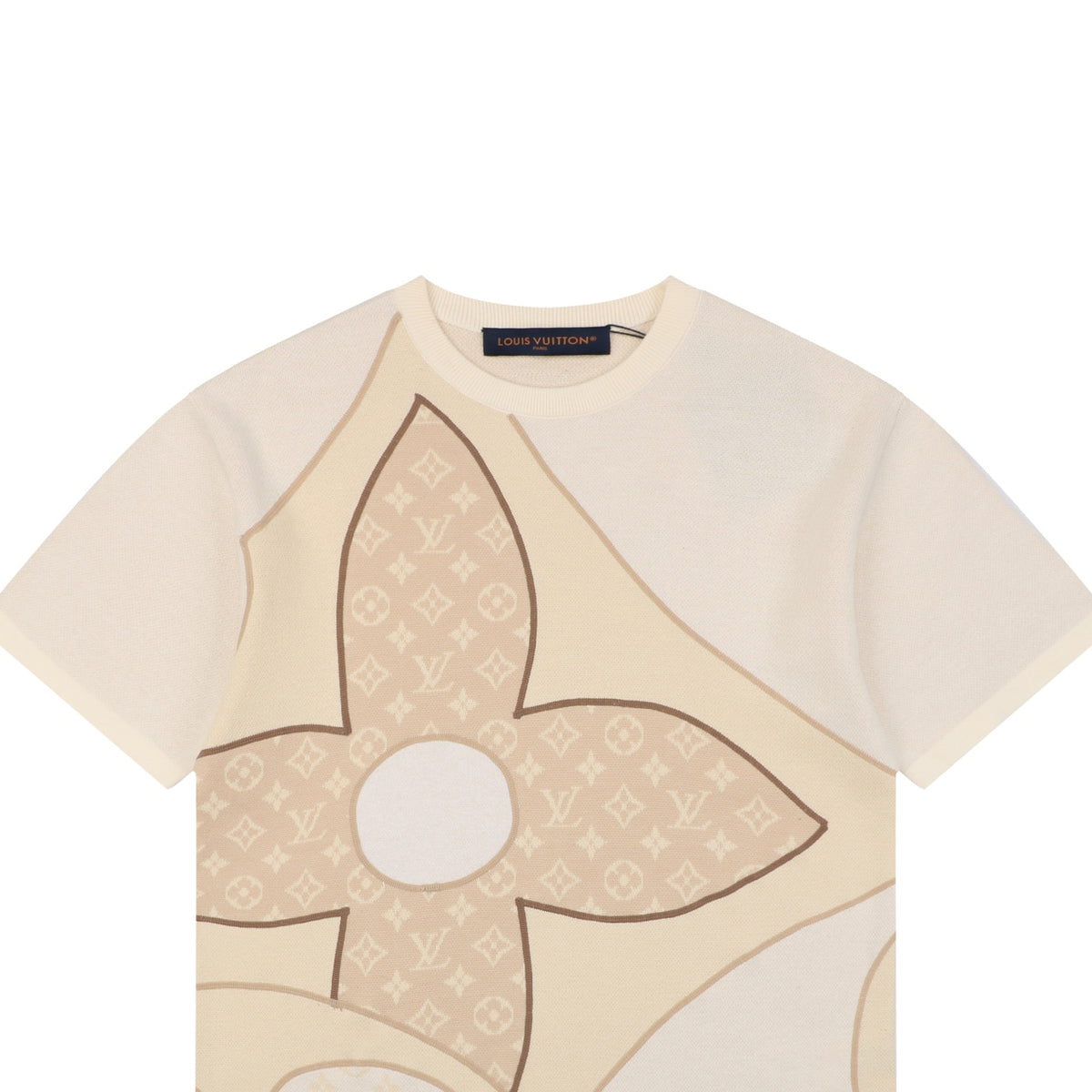 Louis Vuitton Oversized Fleur de Monogramme Jacquard Panel Short Sleeve Tee – Ecru