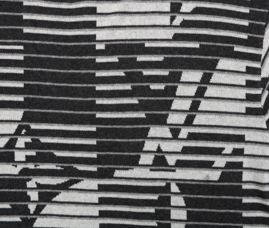 Louis Vuitton Macro LV Monogram Horizontal Stripe Jacquard Short Sleeve Tee – Black Grey