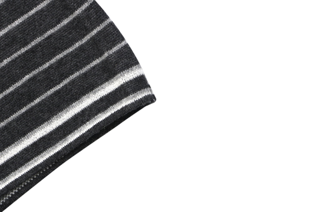 Louis Vuitton Macro LV Monogram Horizontal Stripe Jacquard Short Sleeve Tee – Black Grey