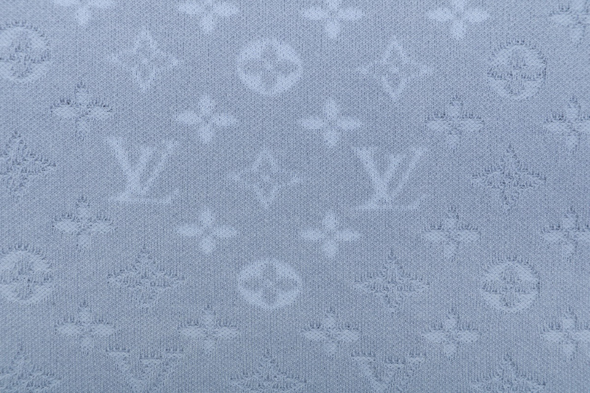 Louis Vuitton LV Monogram Tonal Full-Coverage Jacquard Polo Short Sleeve – Mist Blue