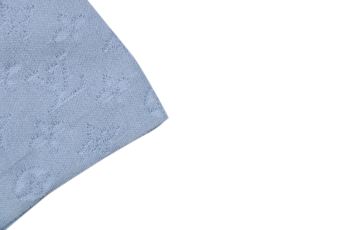Louis Vuitton LV Monogram Tonal Full-Coverage Jacquard Polo Short Sleeve – Mist Blue