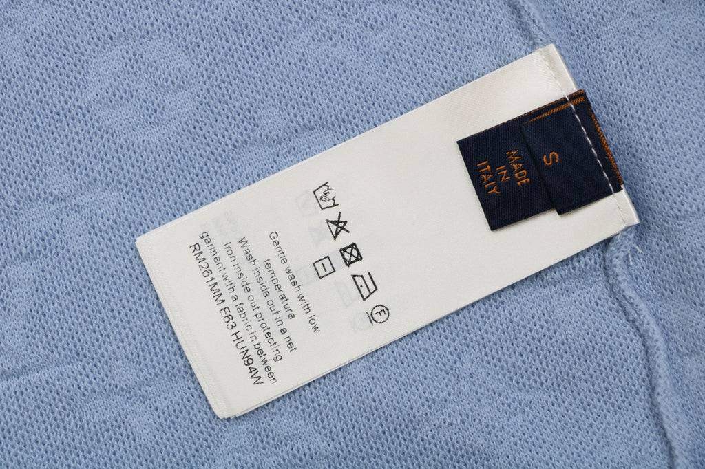 Louis Vuitton LV Monogram Tonal Full-Coverage Jacquard Polo Short Sleeve – Mist Blue