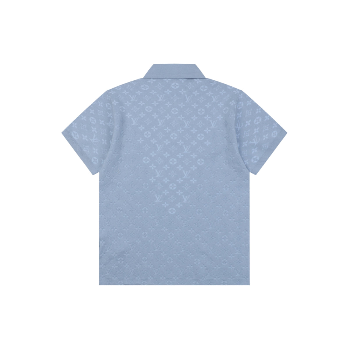 Louis Vuitton LV Monogram Tonal Full-Coverage Jacquard Polo Short Sleeve – Mist Blue