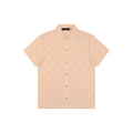 Louis Vuitton Checkerboard Openwork Damask Jacquard Short Sleeve Shirt – Apricot