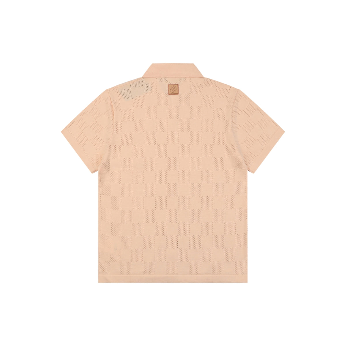 Louis Vuitton Checkerboard Openwork Damask Jacquard Short Sleeve Shirt – Apricot