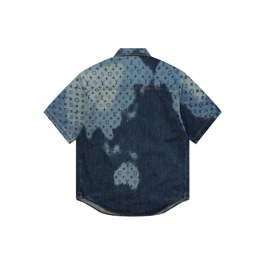 Louis Vuitton World Map LV Monogram Denim Short Sleeve Shirt – Indigo
