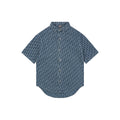 Dior Oblique Full-Coverage Tonal Denim Short Sleeve Shirt – Dark Navy