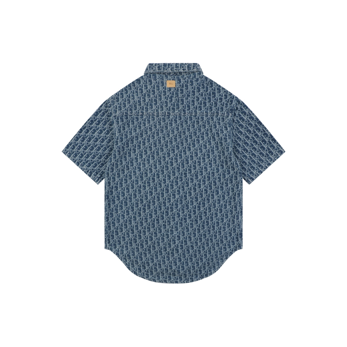 Dior Oblique Full-Coverage Tonal Denim Short Sleeve Shirt – Dark Navy