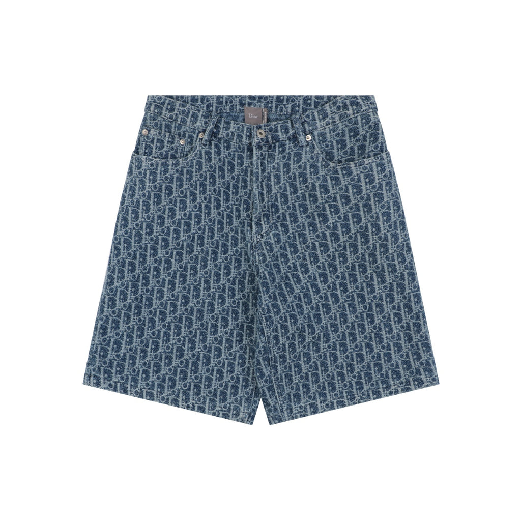 Dior Oblique Full-Coverage Tonal Denim Shorts – Dark Navy