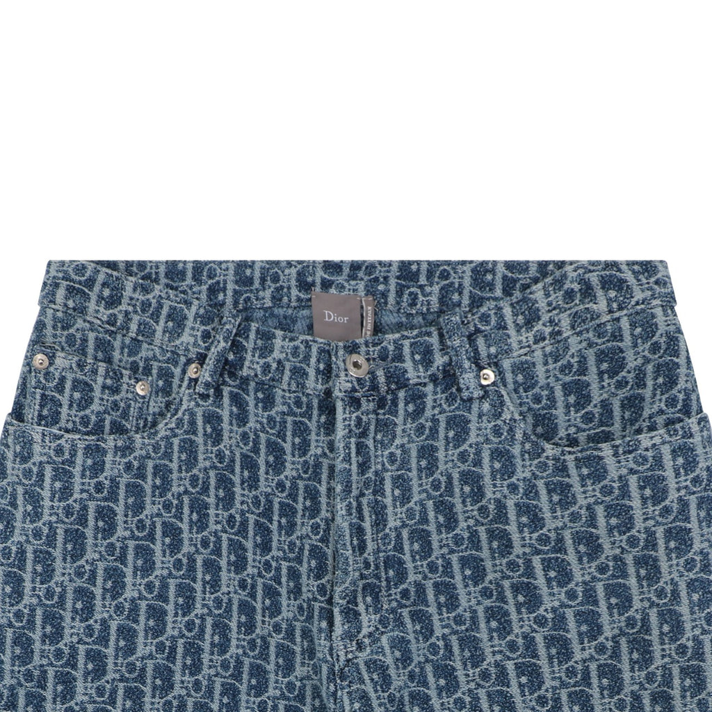 Dior Oblique Full-Coverage Tonal Denim Shorts – Dark Navy