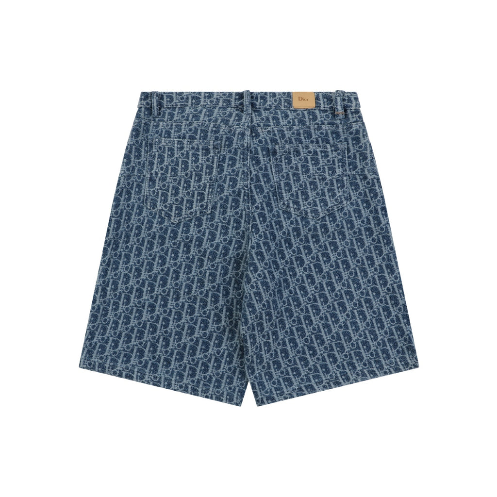Dior Oblique Full-Coverage Tonal Denim Shorts – Dark Navy