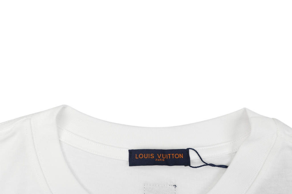 Louis Vuitton Floral Crayon Graffiti LV Wordmark Print Short Sleeve Tee – White