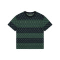 Louis Vuitton LV Monogram Dual-Tone Horizontal Band Jacquard Short Sleeve Tee – Forest Green / Navy
