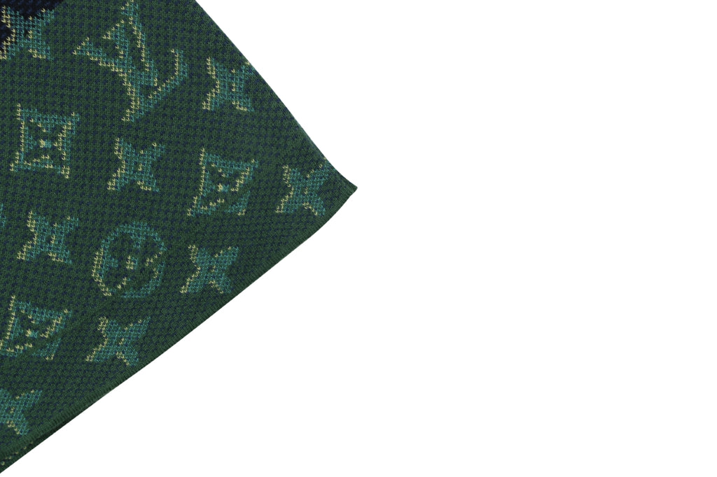 Louis Vuitton LV Monogram Dual-Tone Horizontal Band Jacquard Short Sleeve Tee – Forest Green / Navy
