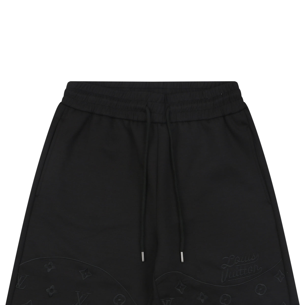 Louis Vuitton Tonal Arc Monogram Jacquard Drawstring Athletic Shorts – Black