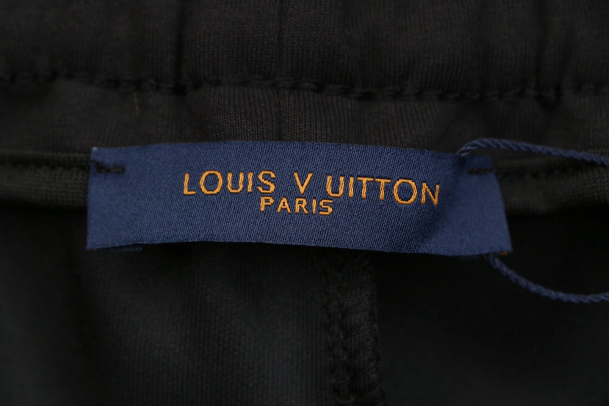 Louis Vuitton Tonal Arc Monogram Jacquard Drawstring Athletic Shorts – Black