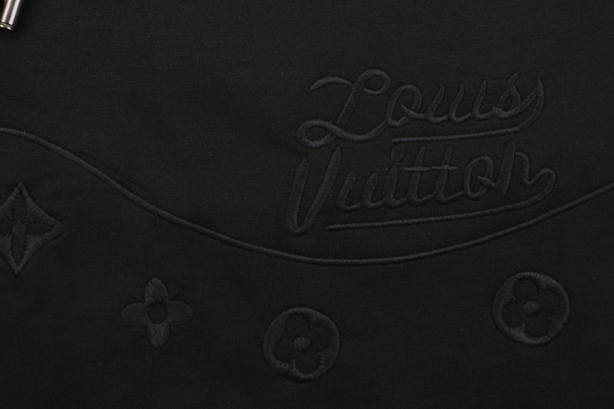 Louis Vuitton Tonal Arc Monogram Jacquard Drawstring Athletic Shorts – Black