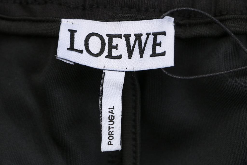 Loewe Anagram Blue Wash Patch Pocket Drawstring Athletic Shorts – Black