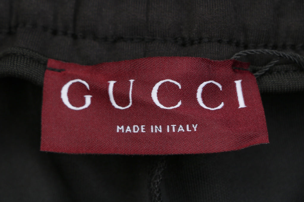 Gucci Tonal G Jacquard Red Green Web Stripe Drawstring Shorts – Black