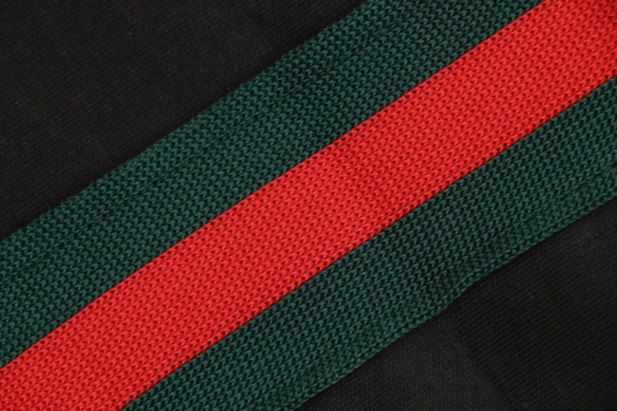 Gucci Tonal G Jacquard Red Green Web Stripe Drawstring Shorts – Black