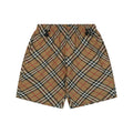 Burberry Diagonal Check Equestrian Knight Embroidered Back Pocket Drawstring Shorts – Camel