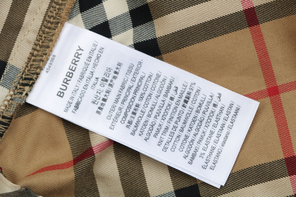 Burberry Diagonal Check Equestrian Knight Embroidered Back Pocket Drawstring Shorts – Camel