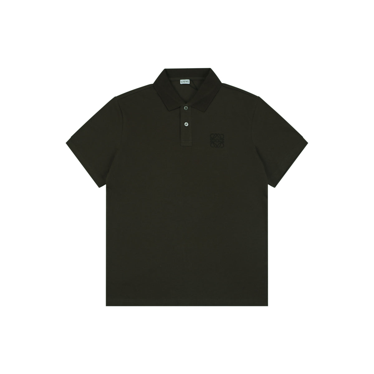 Loewe Tonal Jacquard Anagram Embroidered Polo Short Sleeve – Dark Brown