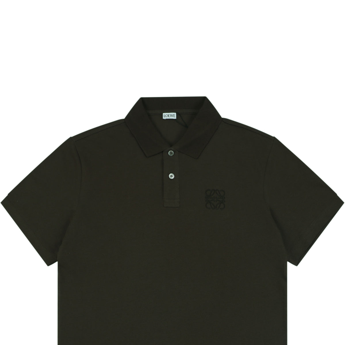 Loewe Tonal Jacquard Anagram Embroidered Polo Short Sleeve – Dark Brown