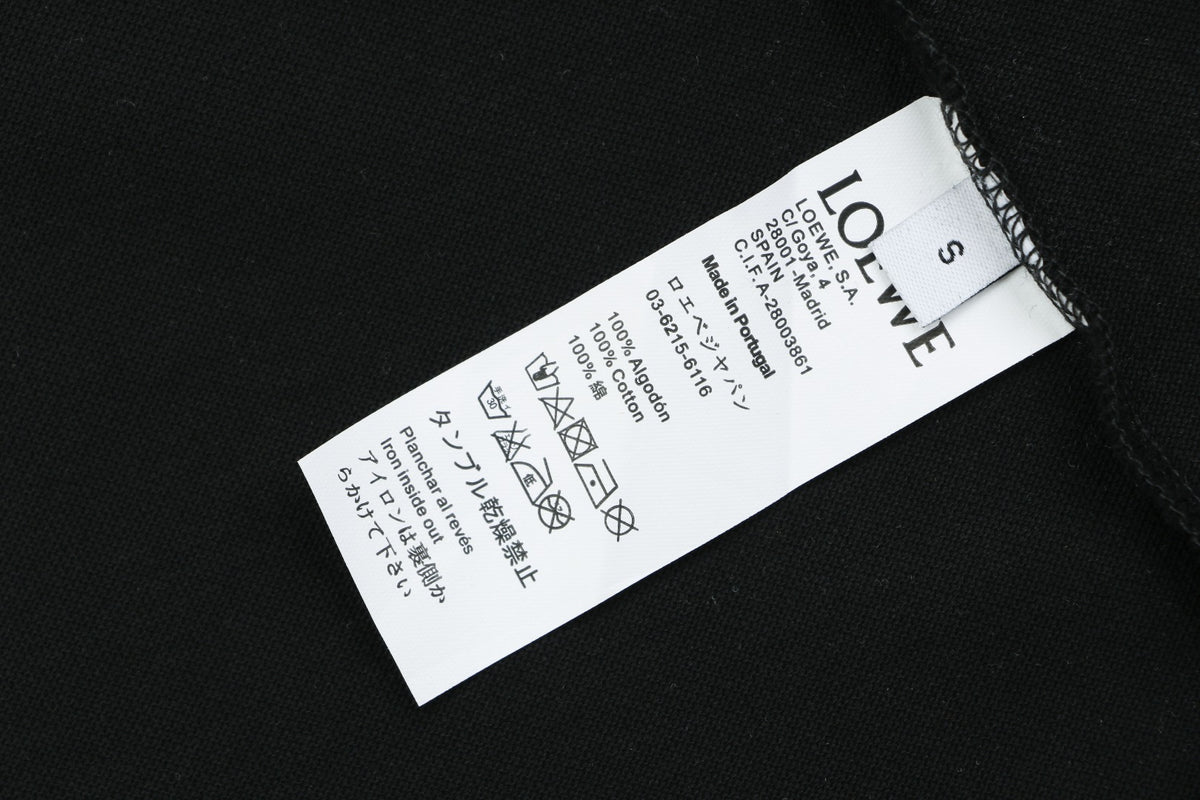 Loewe Tonal Jacquard Anagram Embroidered Polo Short Sleeve – Black
