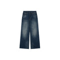 Acne Studios 2021F Ink-Splash Distressed Wide-Leg Jeans – Indigo