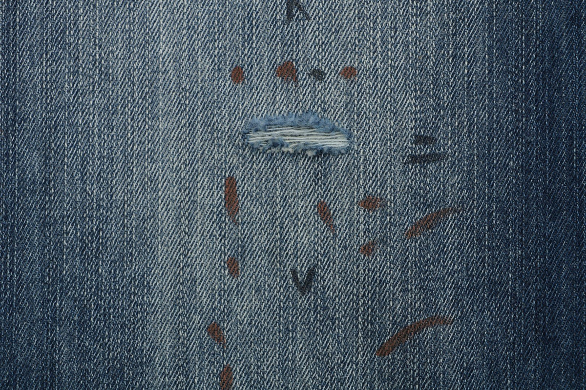 Acne Studios 2021F Ink-Splash Distressed Wide-Leg Jeans – Indigo