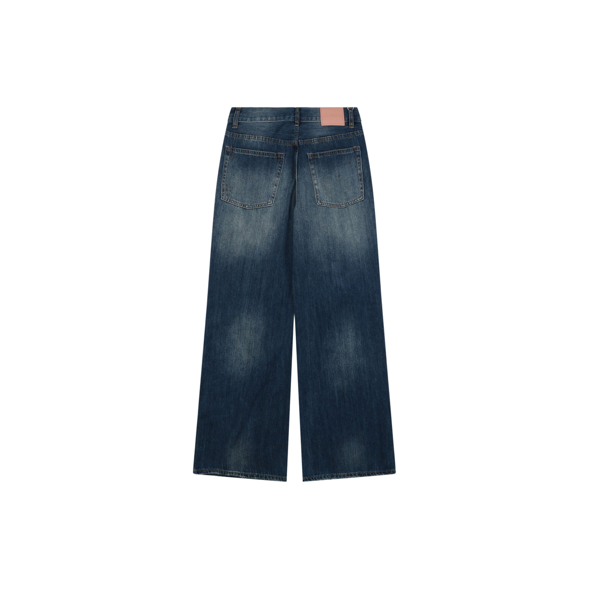 Acne Studios 2021F Ink-Splash Distressed Wide-Leg Jeans – Indigo