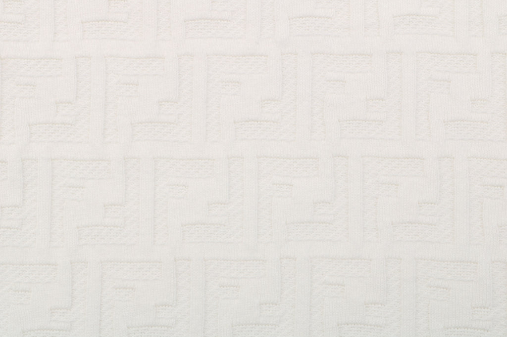 Fendi Tonal FF Monogram Full-Coverage Jacquard Short Sleeve Tee – White