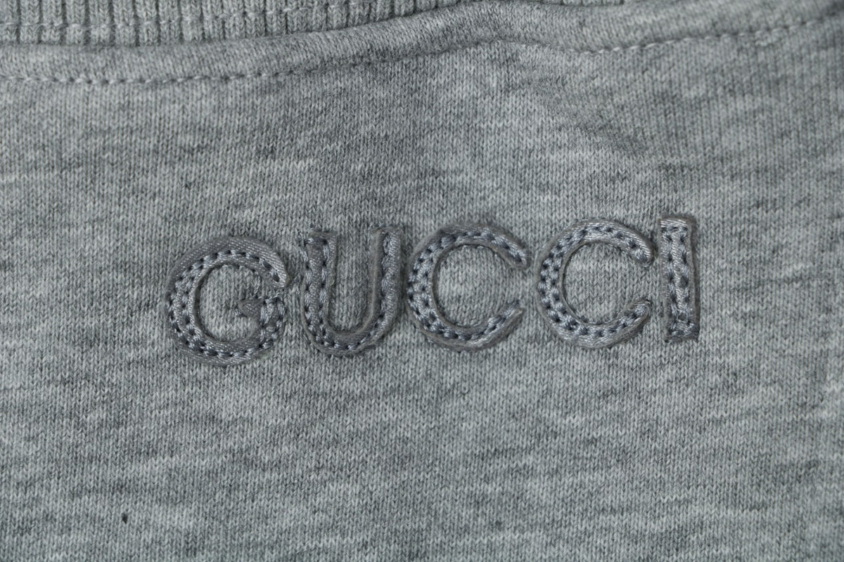 Gucci Tonal GG Monogram Jacquard Red Green Web Stripe Waistband Trousers – Light Grey