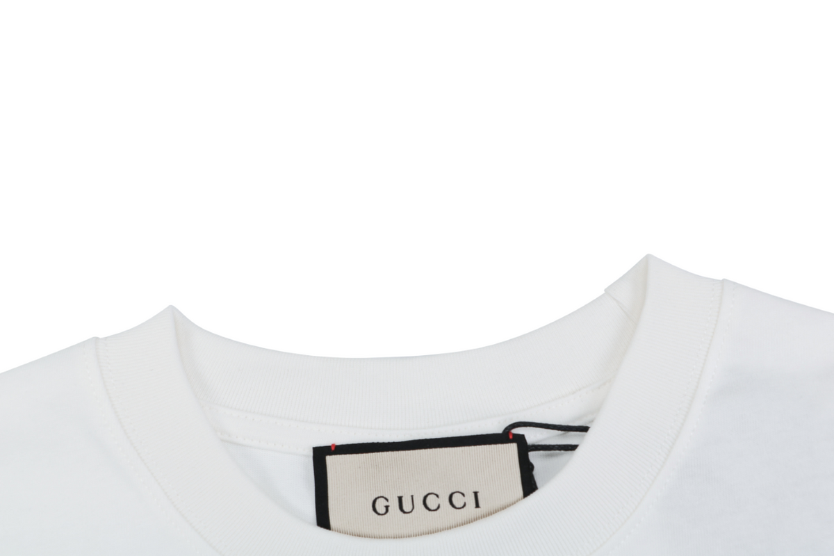 Gucci x Disney Mickey Mouse Stripe Blazer Print Short Sleeve Tee – White