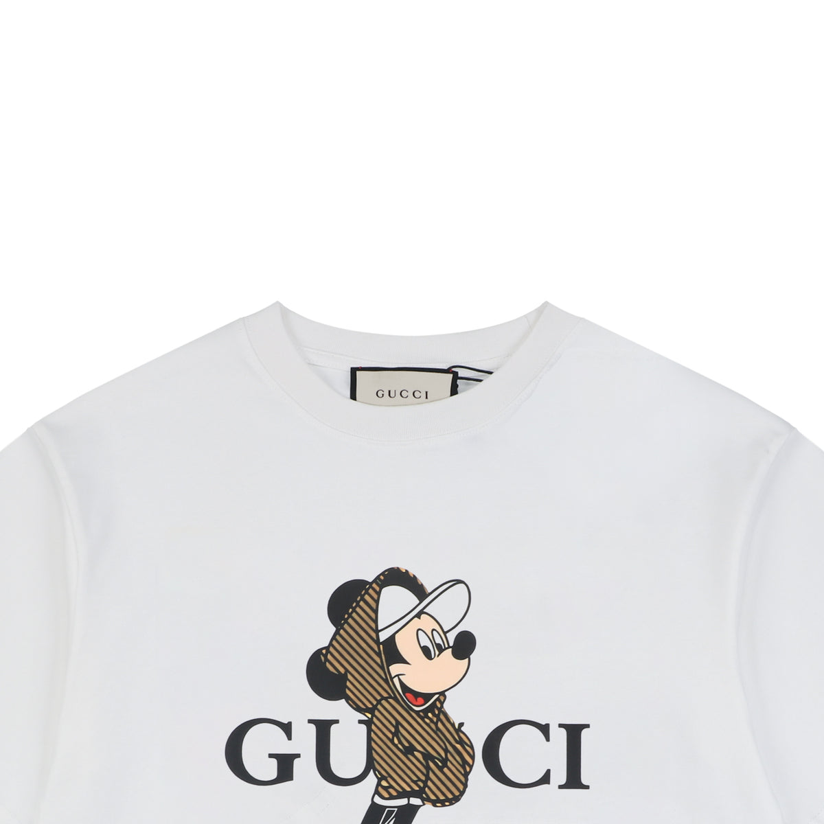 Gucci x Disney Mickey Mouse Stripe Blazer Print Short Sleeve Tee – White