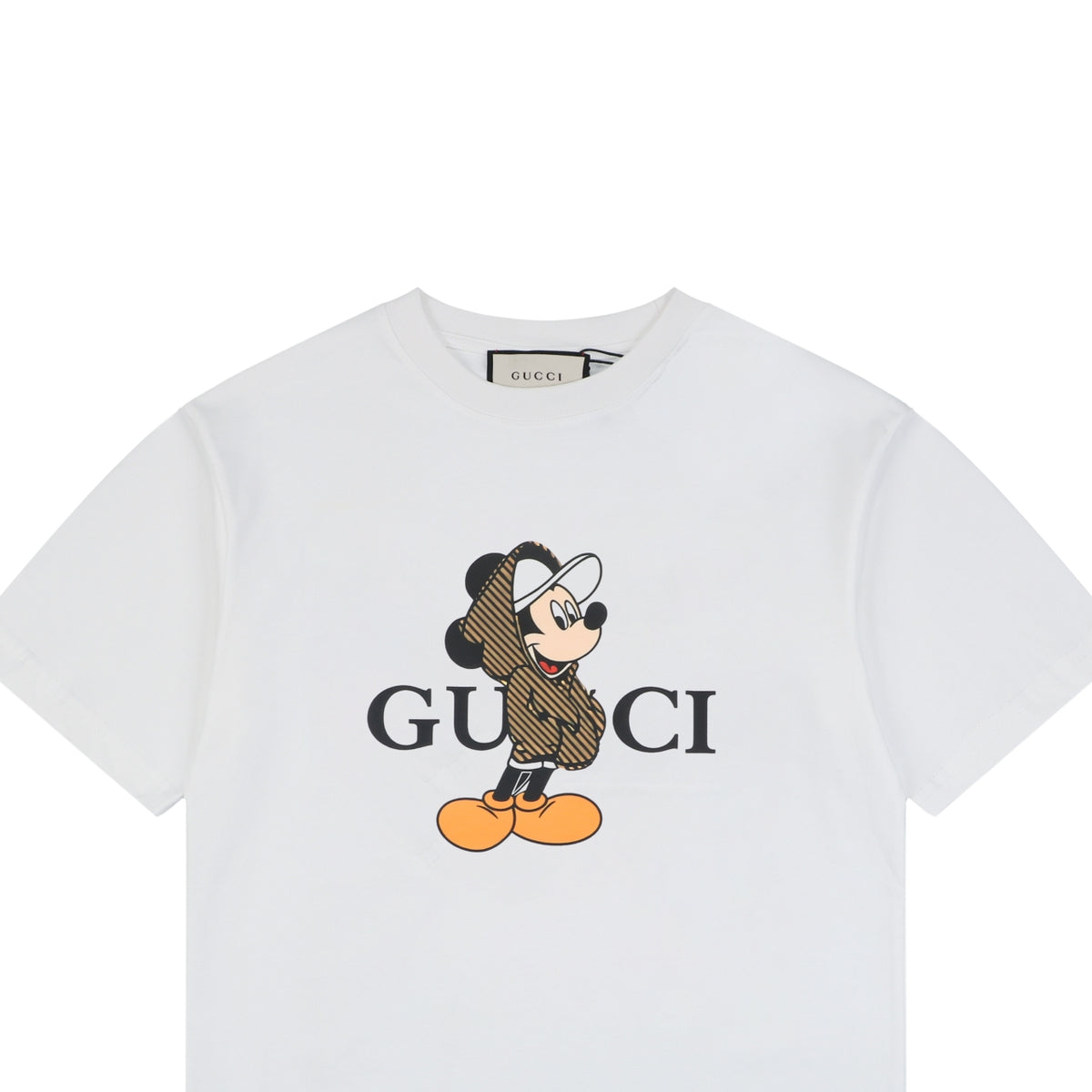 Gucci x Disney Mickey Mouse Stripe Blazer Print Short Sleeve Tee – White
