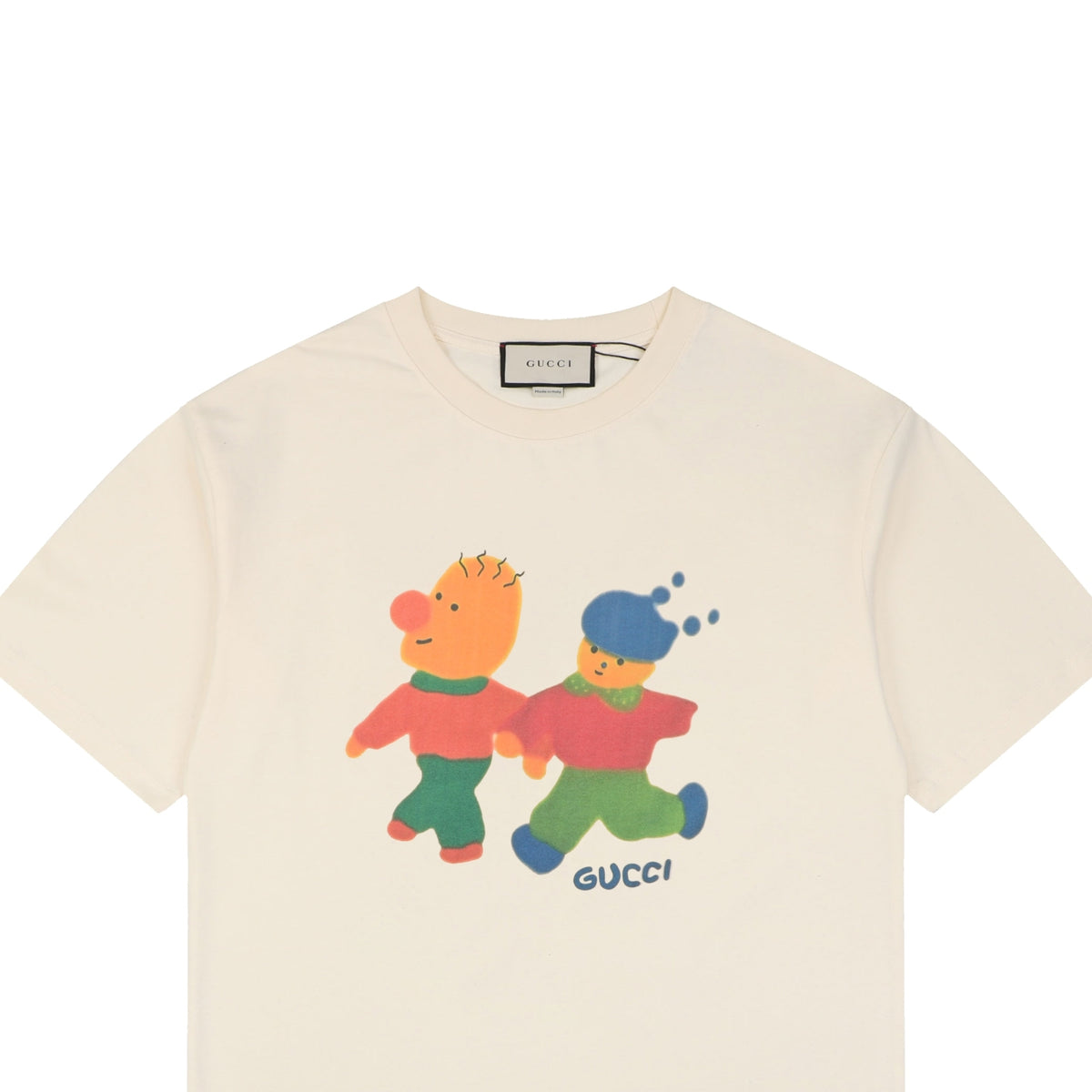 Gucci Playful Running Companion Bear Characters Print Short Sleeve Tee – Off-White