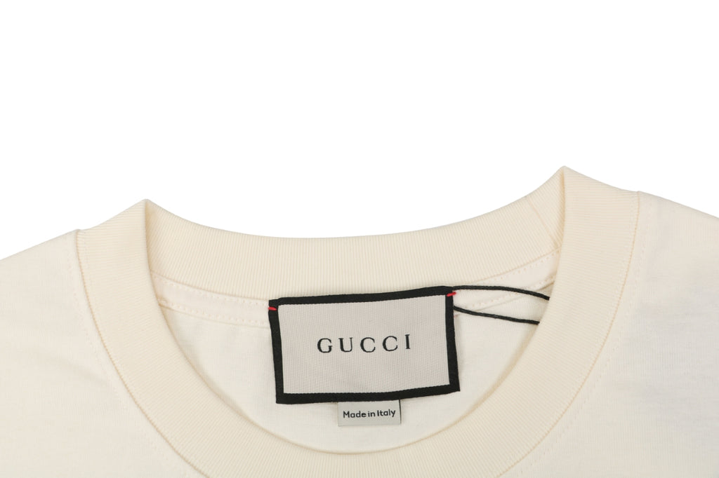Gucci Signal Dog Running Illustration Print Short Sleeve Tee – Off-White