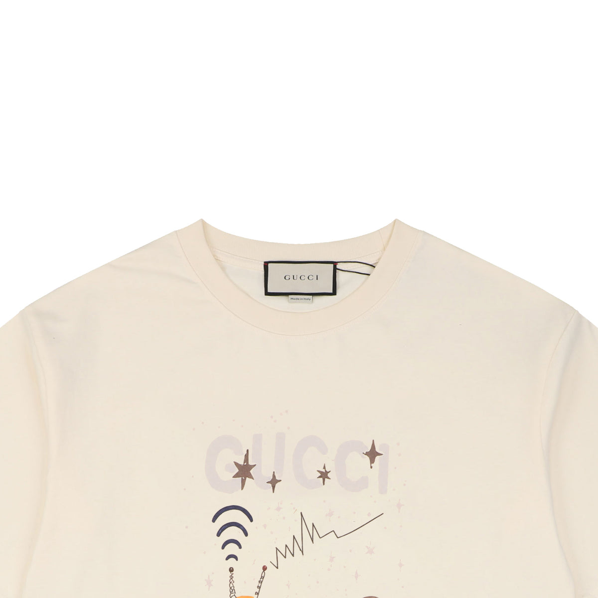 Gucci Signal Dog Running Illustration Print Short Sleeve Tee – Off-White