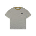 Miu Miu Fine Stripe Mustard Yellow Contrast Collar Short Sleeve Tee