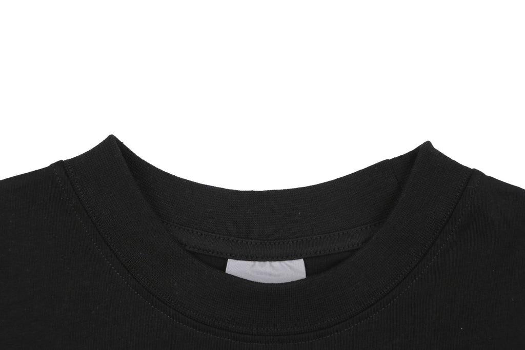 Balenciaga Layered Sticker Label Print Short Sleeve Tee – Black