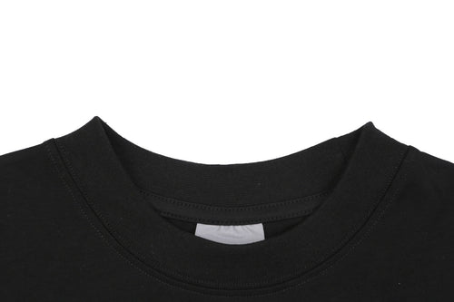 Balenciaga Layered Sticker Label Print Short Sleeve Tee – Black