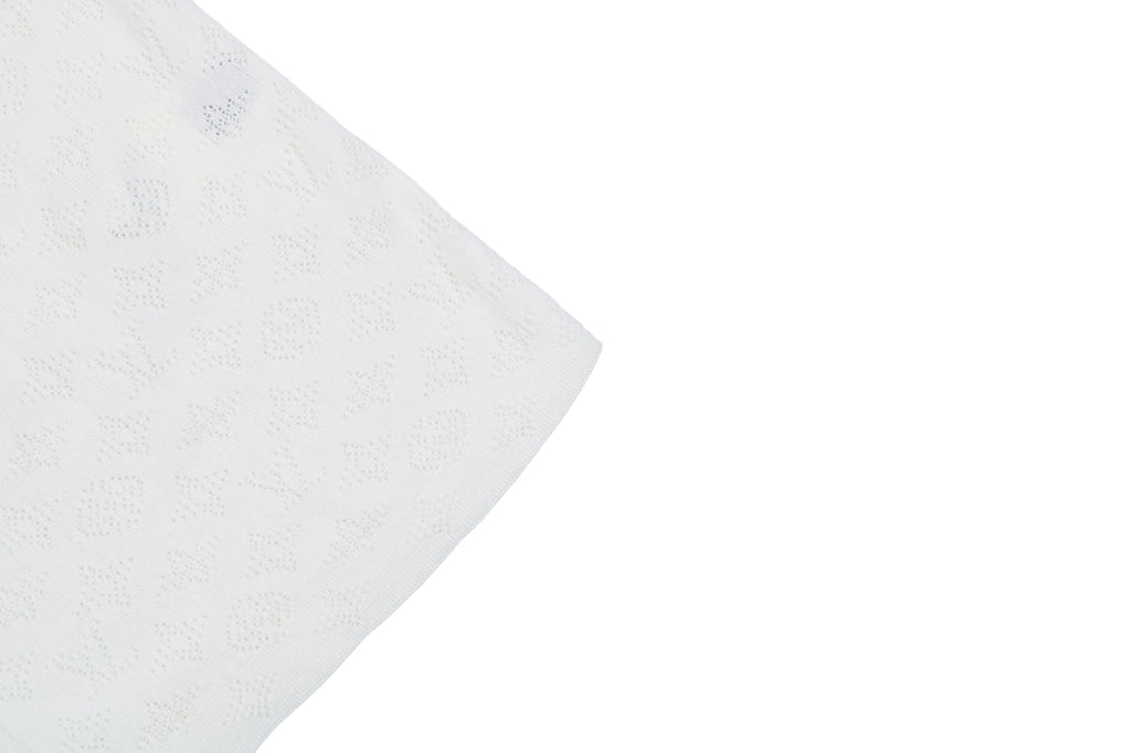 Louis Vuitton 23SS LV Monogram Openwork Jacquard Short Sleeve Camp Shirt – White