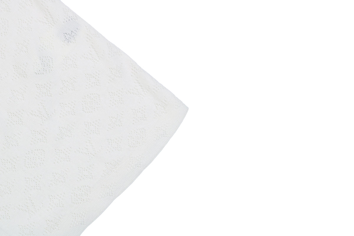 Louis Vuitton 23SS LV Monogram Openwork Jacquard Short Sleeve Camp Shirt – White