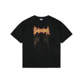 Balenciaga Dark Gothic Cathedral Heavy Metal Logo Print Oversized Short Sleeve Tee – Black