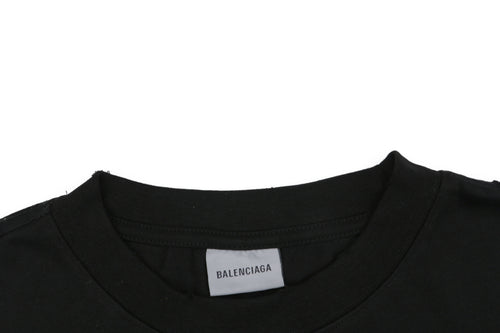 Balenciaga Dark Gothic Cathedral Heavy Metal Logo Print Oversized Short Sleeve Tee – Black