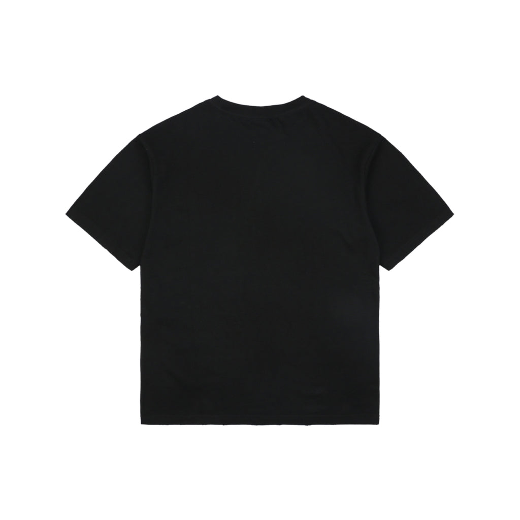 Balenciaga Dark Gothic Cathedral Heavy Metal Logo Print Oversized Short Sleeve Tee – Black
