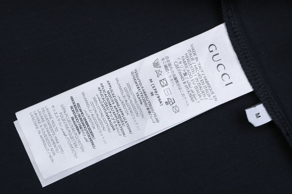 Gucci Tonal Square-Frame Script G Embroidery Badge Short Sleeve Tee – Black