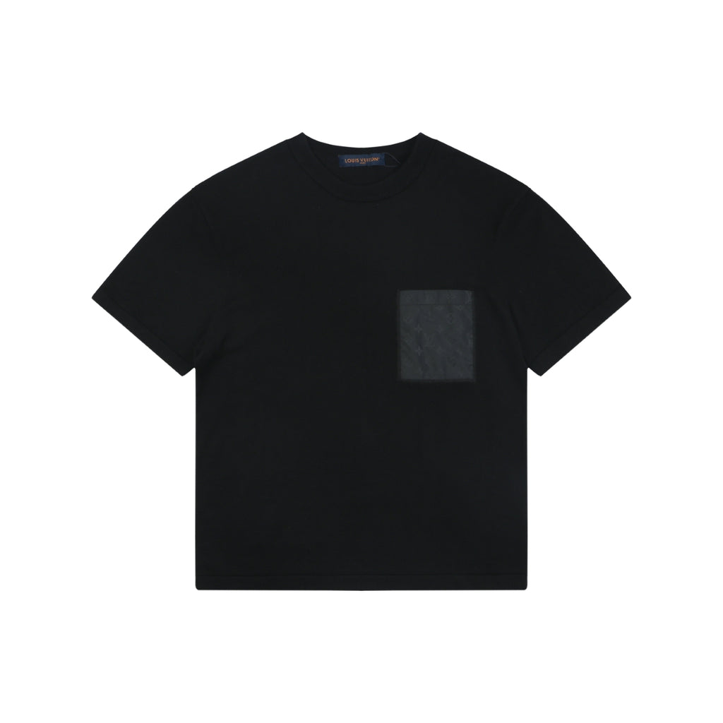 Louis Vuitton Tonal LV Monogram Jacquard Nylon Patch Pocket Short Sleeve Tee – Black